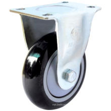 Fixed PU Caster (Black, Round Surface) (3303894)